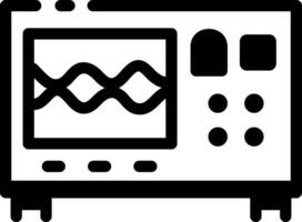 A linear style icon of an oscilloscope monitor vector