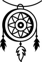 A doodle style icon depicting a dreamcatcher vector