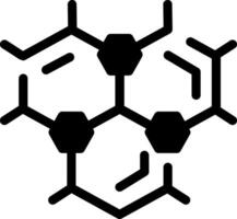 A line style icon of molecular structure depicting chemical formula vector