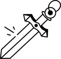 Doodle style icon depicting an excalibur vector