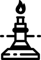Lab bunsen burner icon in linear style vector