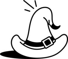 A hand drawn icon depicting a witch hat vector