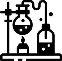 A line style icon depicting chemistry experiment vector