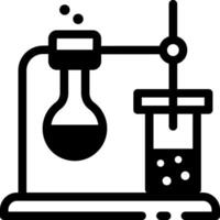 A line icon of an acid base in laboratory flask vector