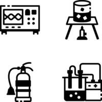 Pack of Linear style Labware Icons vector