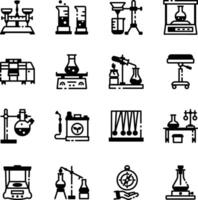 Set of Science Laboratory Linear Icons vector