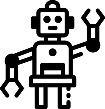 un lineal estilo icono de un laboratorio robot vector