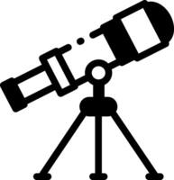 A linear style icon of a research telescope vector