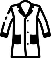 A line style icon of a hanging lab coat vector