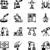 Collection of Laboratory Test Linear Style Icon vector