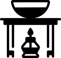 Chemical heating burner icon in linear style vector