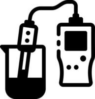 A linear style icon of a lab ph meter vector