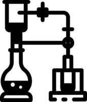 Line style icon of a lab filter showing distillation process vector