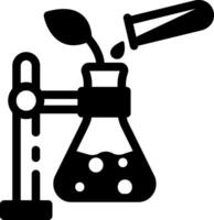 A line style icon depicting soil experiment vector