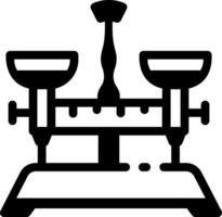 Mechanical balance experiment icon in linear style vector