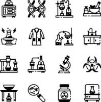 Collection of Laboratory Experiment Linear Icons vector