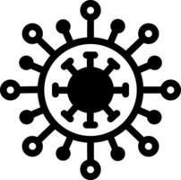 A line style icon depicting a virus structure vector