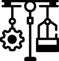 A line style icon depicting pulley experiment vector