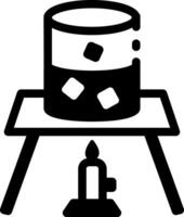 A linear style icon depicting lab ice experiment vector