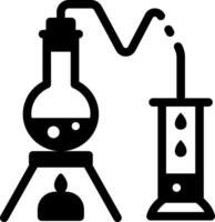 A line style icon depicting a lab science experiment vector