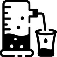 Measuring liquid in a flask, linear style icon vector