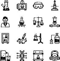 Collection of Linear Style Laboratory Icons vector