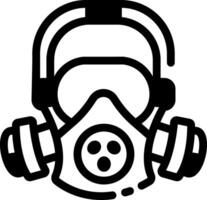 A linear style icon of a lab safety mask vector
