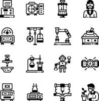 Bundle of Laboratory Equipment Linear Style Icons vector