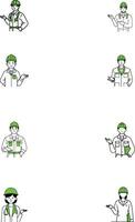 LINE DESIGN SET OF DIFFERENT TYPE OF PROFESSION ON WHITE BACKGROUND vector