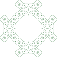 Ornate square outline. Lace doilies. Green color outlines. Intricate details. Symmetrical pattern. Decorative art. Vintage style. Isolated element. Flat . Central empty space. png