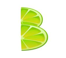Cartoon Mexican font lime lemon number 3 three vector