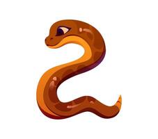 Western snake, cowboy font typeface digit 2 two vector