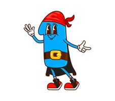 Groovy math number 1 pirate or corsair character vector