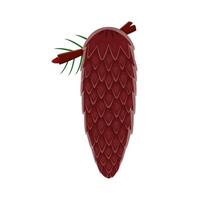 Autumn season font typeset spruce cone digit 1 one vector
