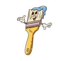 Groovy paint brush character construction DIY tool vector