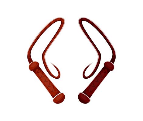 Alphabet brackets symbol as brown cowboy whips