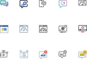 High Quality Messaging Icons Pack Featuring Chat and Message Icons vector