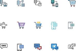 High Quality Chat and Message Icon Set Messaging Icons Pack vector