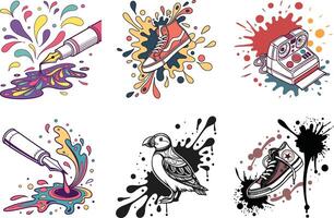 Modern Artistic Ink Background Collection Abstract and Aesthetic Designs vector