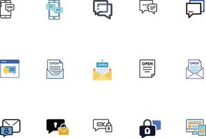 Chat and Message Icon Set High Quality Messaging Icons Pack vector