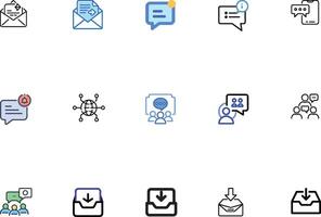 Chat and Message Icon Set High Quality Messaging Icons Bundle vector