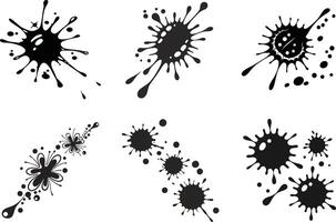 Abstract Art and Paw Print Designs Creative Ink Splatter Bundle vector