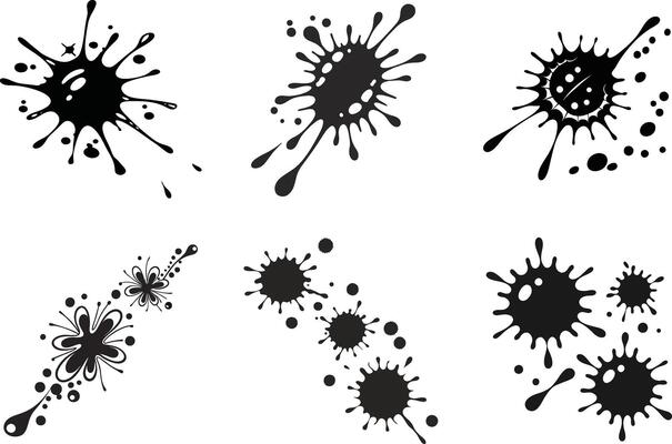 Abstract Art and Paw Print Designs Creative Ink Splatter Bundle