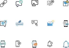 High Quality Messaging Icons Pack for Chat and Message Design vector