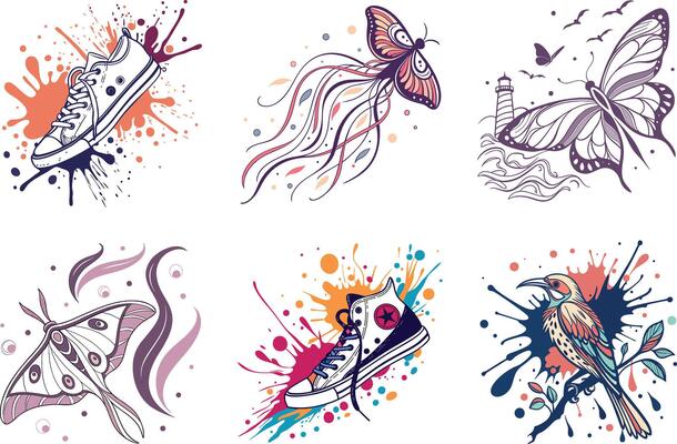 Aesthetic and Modern Abstract Artistic Ink Background Collection