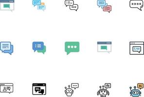 High Quality Messaging Icons Collection Chat and Message Icon Set vector