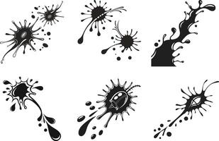 Creative Ink Splatter Bundle Abstract Art and Paw Print Designs vector