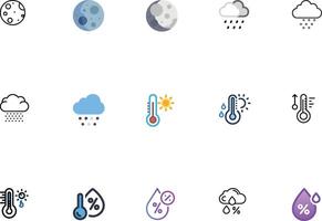 Weather Icon Bundle with Unique Atmospheric Visuals Collection vector