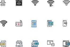 Security and Web Icon Pack Modern Design vector