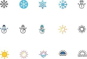 Weather Icon Bundle with Unique Collection of Atmospheric Icons vector